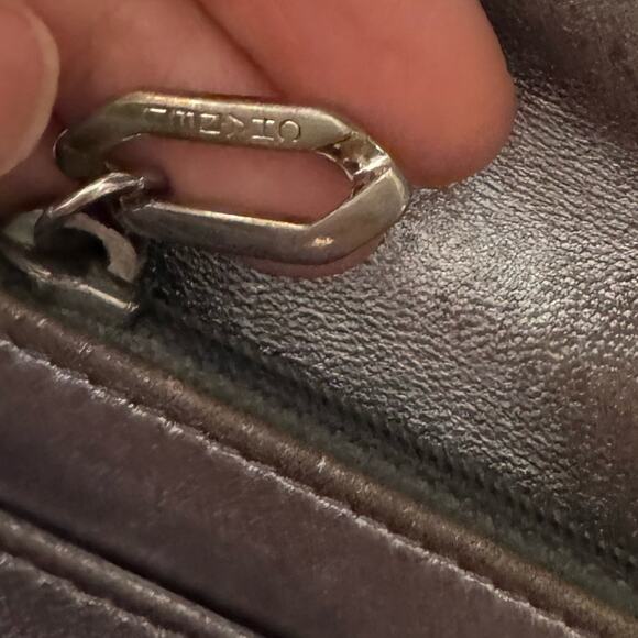 Vintage Chanel Black Leather Wallet with Silver \Logo, 7x4 inches, Bifold Design - Picture 4 of 12